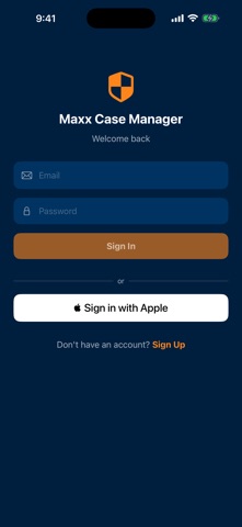 Maxx Case Manager interface — actual App Store screenshot