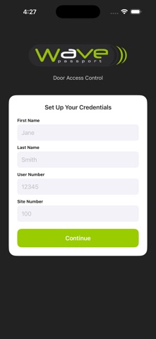 Wave Passport - Door Access interface — actual App Store screenshot